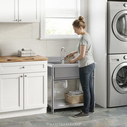 VIVO Life Finds by VIVO Stainless Steel Single Bowl Large Utility Sink - LF-US1SL