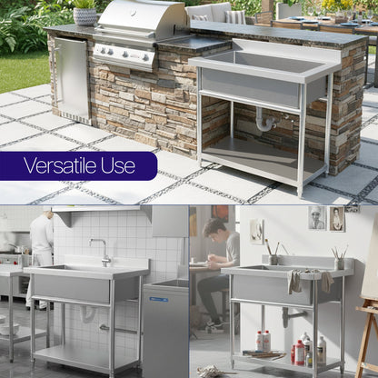 VIVO Life Finds by VIVO Stainless Steel Single Bowl Large Utility Sink - LF-US1SL