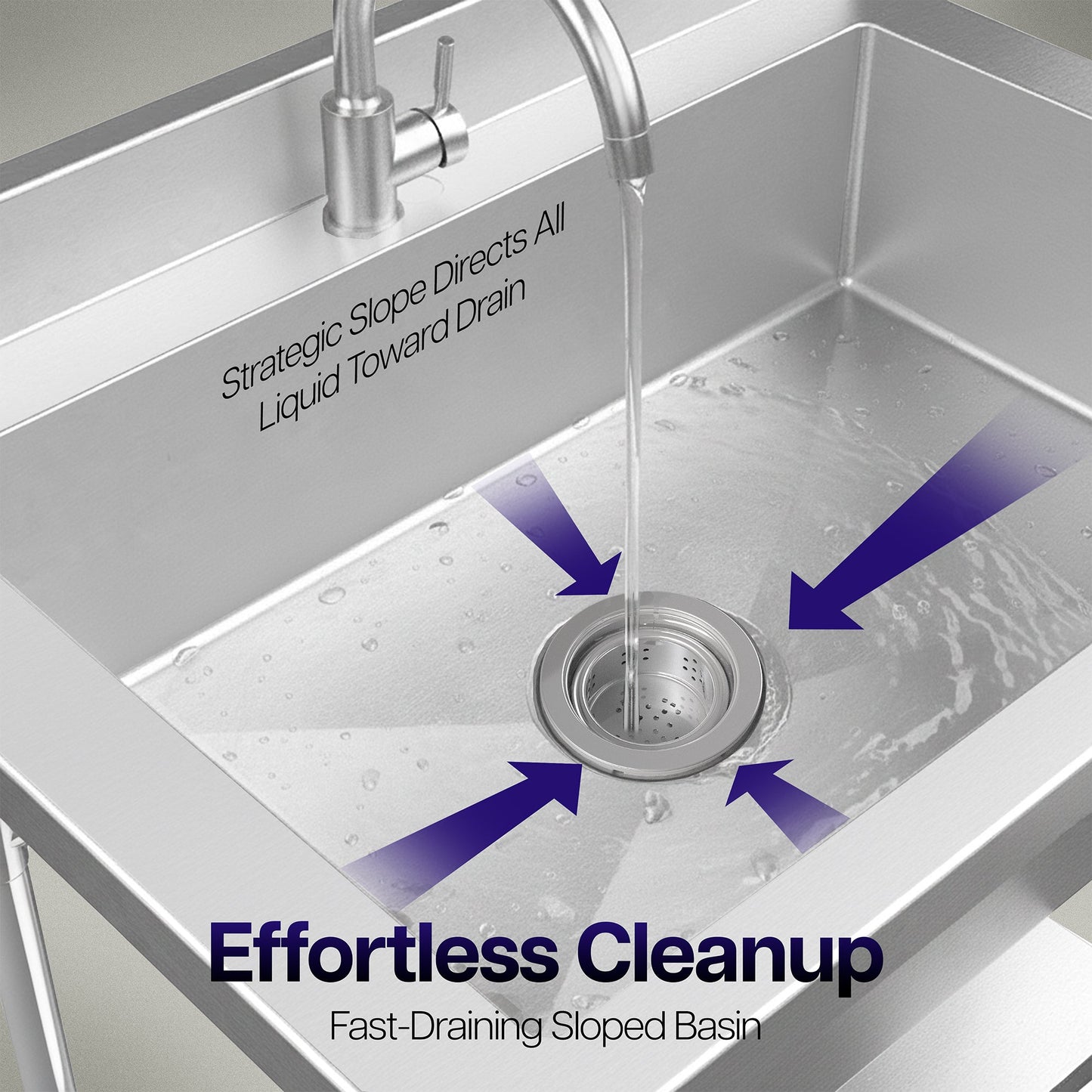 VIVO Life Finds by VIVO Stainless Steel Single Bowl Large Utility Sink - LF-US1SL