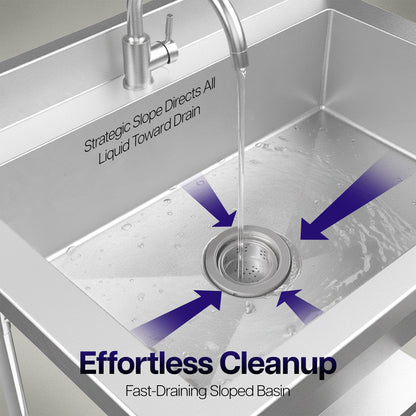 VIVO Life Finds by VIVO Stainless Steel Single Bowl Large Utility Sink - LF-US1SL