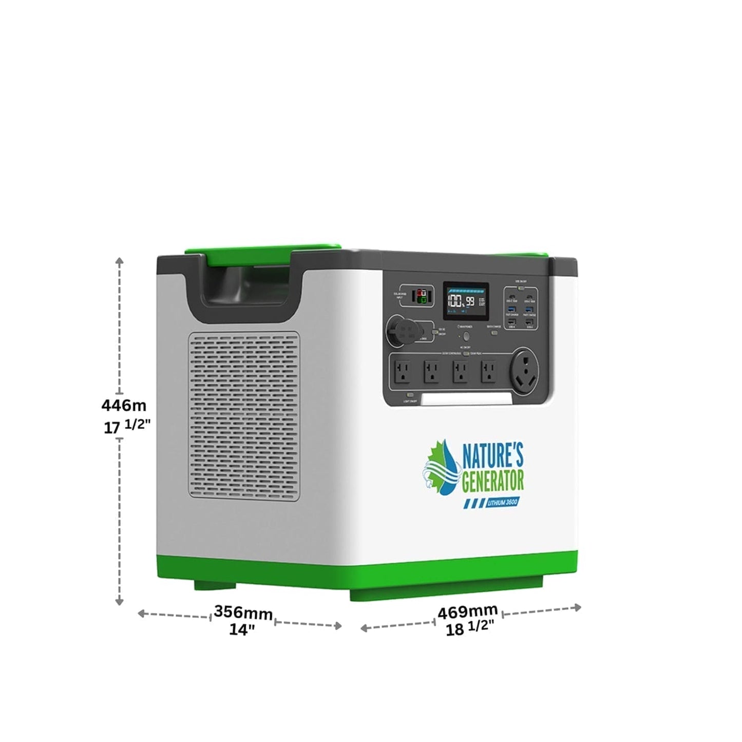 Nature's Generator Lithium 3600 Solar Generator and Transfer Switch - NGL36AUP