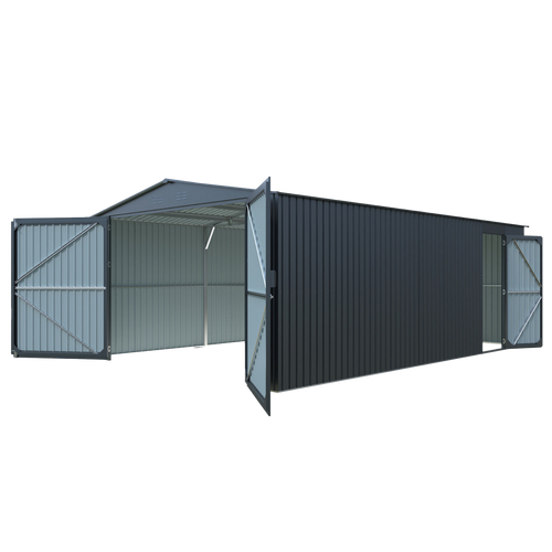 Chery Industrial [CLEARANCE] 13'x20' Plus Upgraded Metal Garage Shed - C_LONMSCGK2013A
