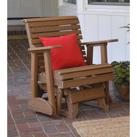 LuxCraft 2' Plain Rollback Poly Glider Chair - 2PPGCHB