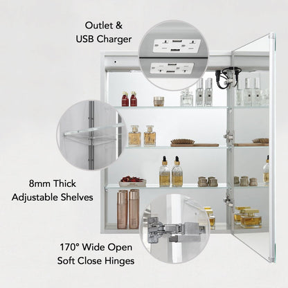 Blossom Pillar – 24 Inches LED Medicine Cabinet - MCL1 2432L