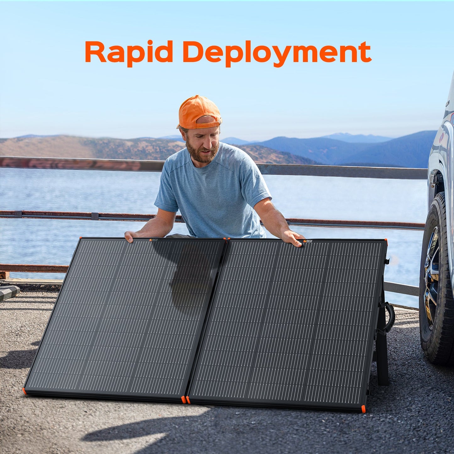 Rich Solar MEGA 200 Portable Briefcase Solar Panel | 200 Watt Portable Solar Panel | Powerful 12V Portable Solar Panel for Generators, Power Stations, Campers | High Efficiency - RS-X200B