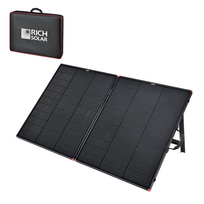 Rich Solar MEGA 200 Portable Briefcase Solar Panel | 200 Watt Portable Solar Panel | Powerful 12V Portable Solar Panel for Generators, Power Stations, Campers | High Efficiency - RS-X200B