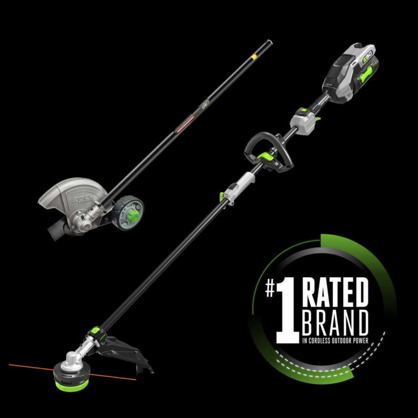 EGO Power+ Multi-Head Combo Kit; 16” Carbon Fiber String Trimmer with POWERLOAD  Carbon Fiber Edger, and 56V Power Head with 4.0Ah Battery and 320W Charger - MHC1603