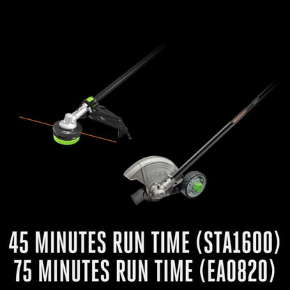 EGO Power+ Multi-Head Combo Kit; 16” Carbon Fiber String Trimmer with POWERLOAD  Carbon Fiber Edger, and 56V Power Head with 4.0Ah Battery and 320W Charger - MHC1603