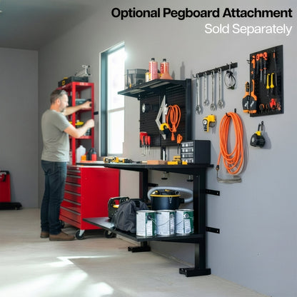 VIVO 60" x 24" Electric Height Adjustable Dual Shelf Workbench - MOUNT-KIT-GS2-60B