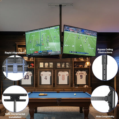 VIVO Hanging Quad TV Ceiling Mount - 32” to 50” Screens - MOUNT-VC450