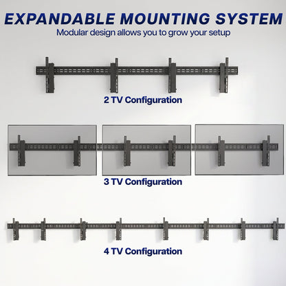 VIVO Pop-Out TV Tilting 1x3 Video Wall Mounts - 37” to 65” Screens - MOUNT-VW65-3T