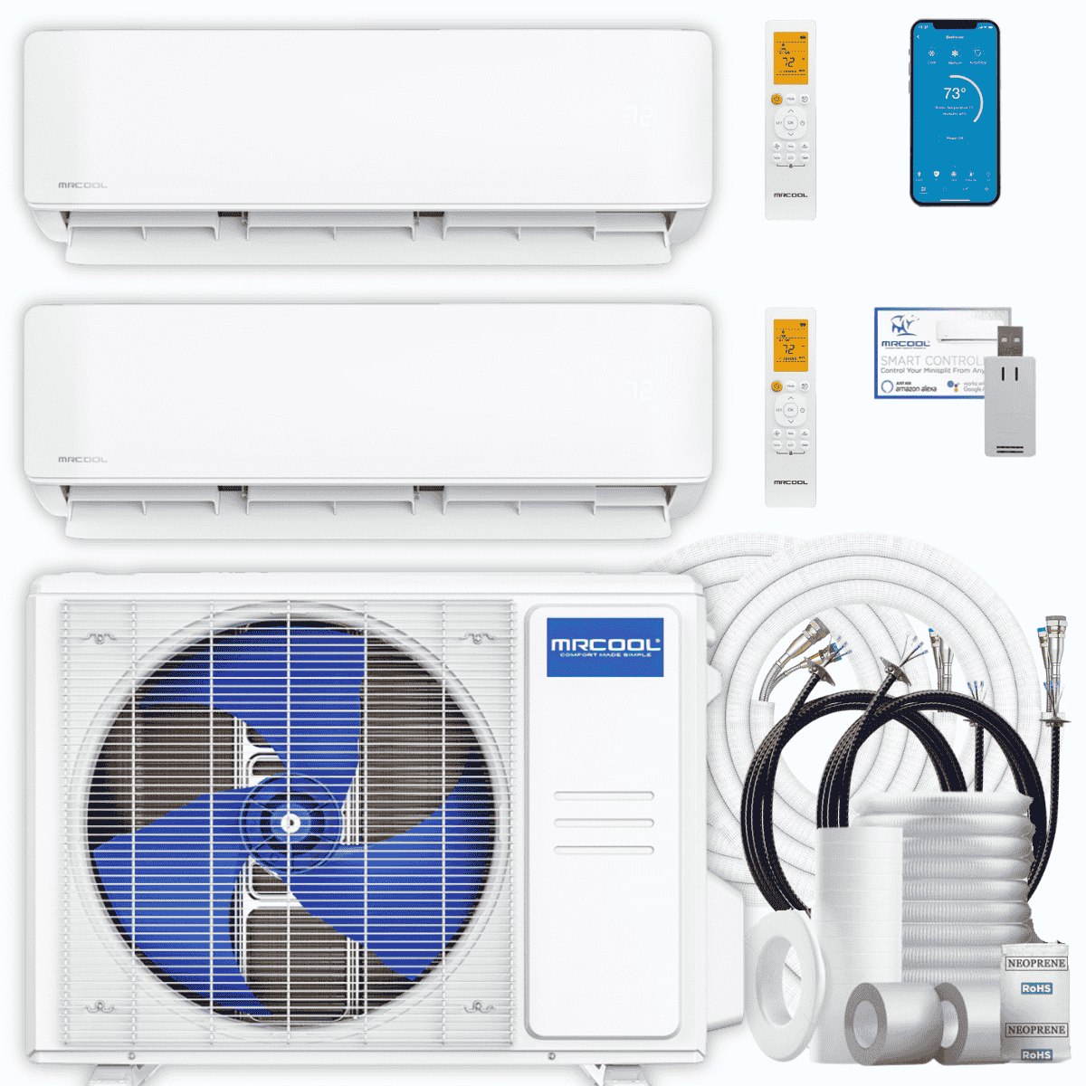 MRCOOL DIY 5th Gen 3-Zone 30,000 BTU Ductless Mini Split Air Conditioner & Heat Pump with Pre-Charged Line Sets (9K+9K+12K), DIYM336HP