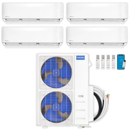 MRCOOL DIY 5th Gen Mini Split - 4-Zone 48,000 BTU Ductless Air Conditioner and Heat Pump Condenser with 18K + 6K + 6K + 6K Wall Mount Air Handlers - DIY5-4Z-48HP-18K6K6K6K