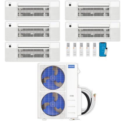 MRCOOL DIY 5th Gen Mini Split - 5-Zone 55,000 BTU Ductless Air Conditioner and Heat Pump Condenser with 9K + 9K + 9K + 9K + 6K Ceiling Cassette Air Handlers