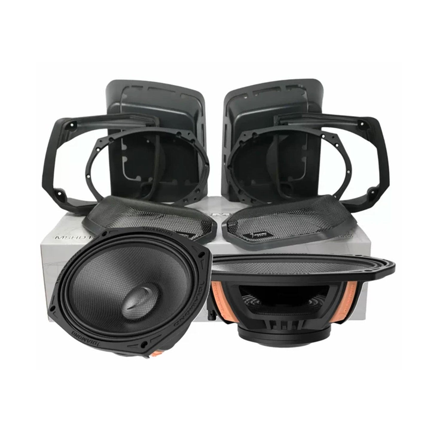 Diamond Audio 1998-2013 Harley Davidson Cut-In Lid Kit with MS69NEO (4Ω) - MS694NEOLK13