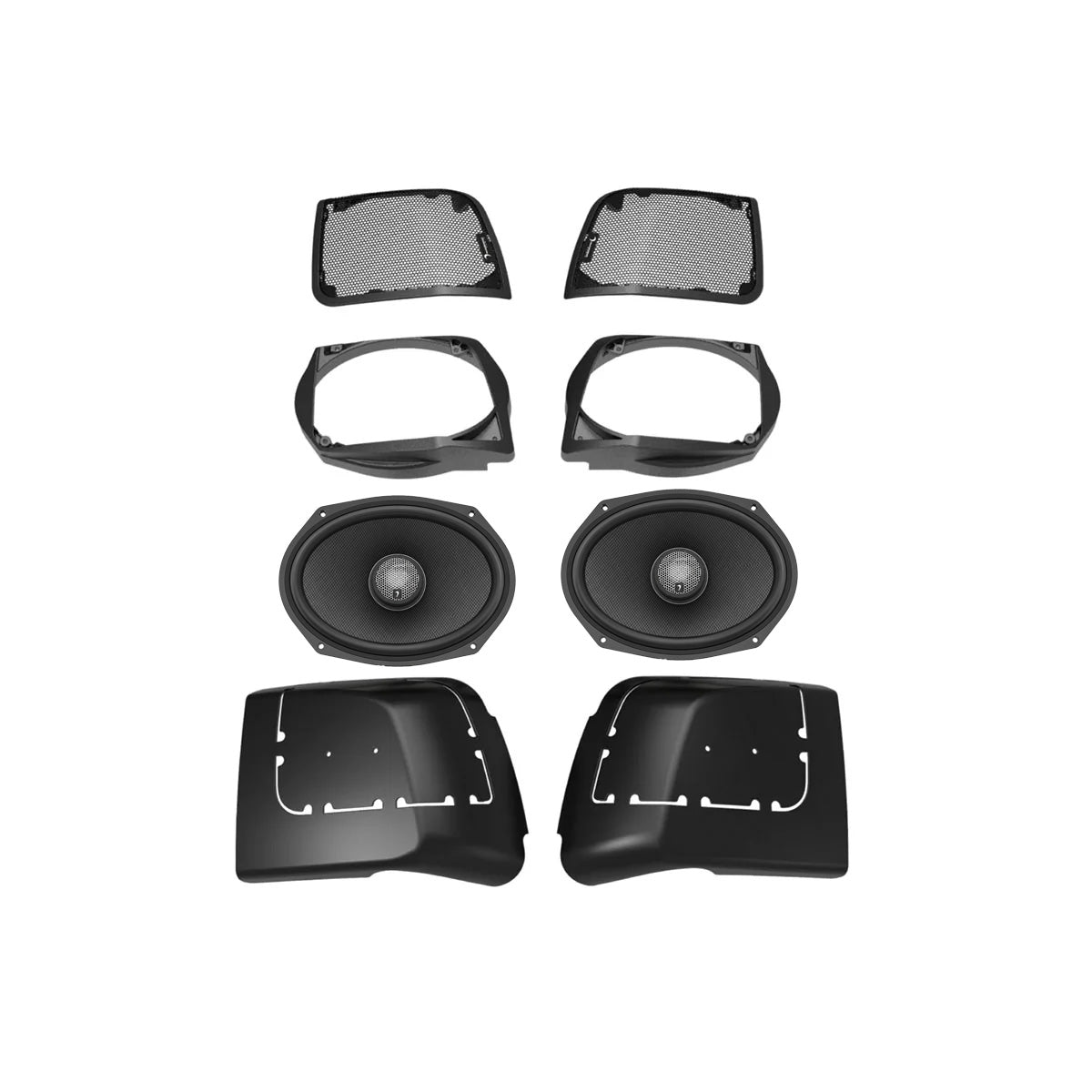 Diamond Audio 2014-2023 Harley Davidson Cut In Speaker Lid Kit with HXM69F2BK (2Ω) - MSHXM69F2BKLK