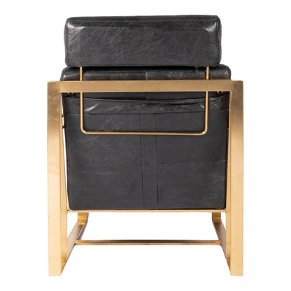 Moe's Home Collection Paradiso Chair Onyx Black Leather - PK-1083-02