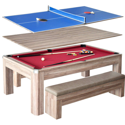Hathaway Newport 7ft Multi Game Table with Top & Benches - BG2535P