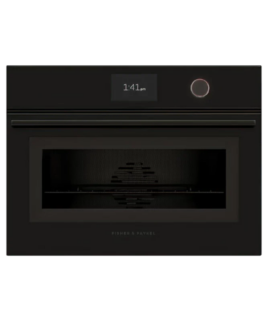 Fisher Paykel 24" Series 9 Minimal Compact Convection-Speed Oven Black Glass - OM24NMTDB1