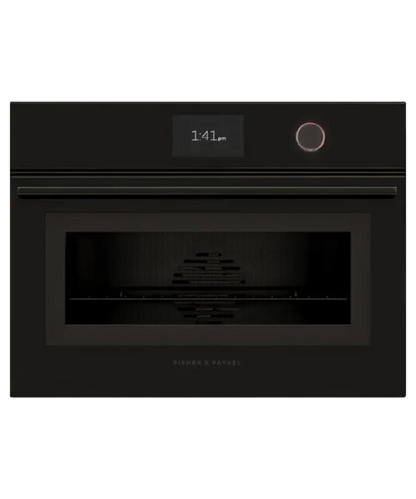 Fisher Paykel 24" Series 9 Minimal Compact Convection-Speed Oven Black Glass - OM24NMTDB1