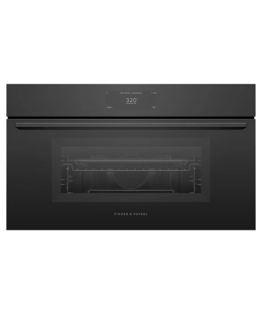 Fisher Paykel 30" Series 9 Minimal Compact Convection-Speed Oven Black Glass - OM30NMUB3