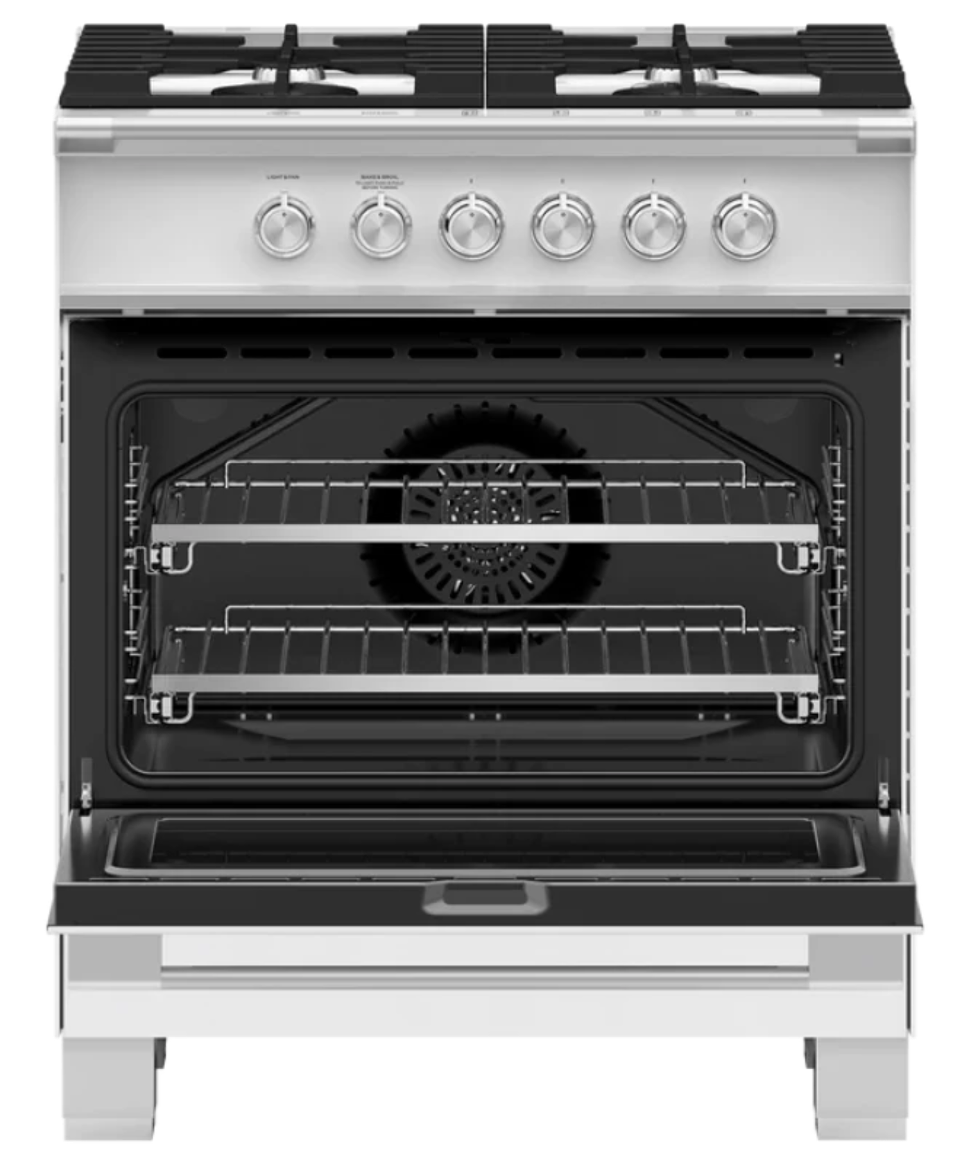 Fisher Paykel 30" Series 7 Classic 4 Burner Gas Range White - OR30SCG4W1