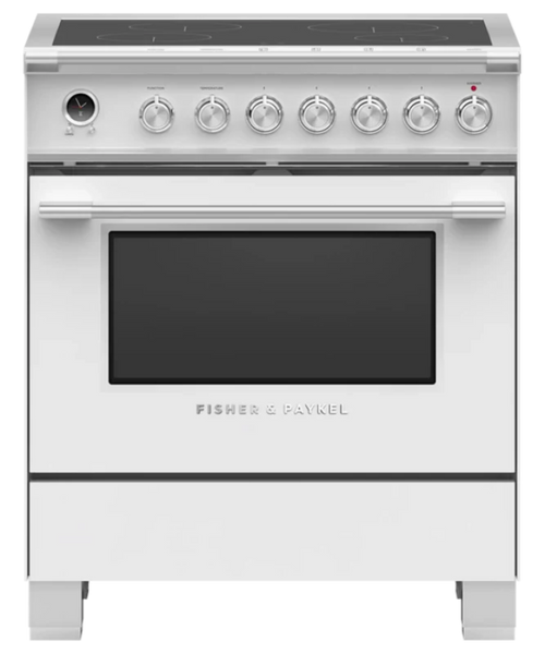 Fisher Paykel 30" Series 9 Classic 4 Zone Induction Self-Cleaning Range White - OR30SCI6W1