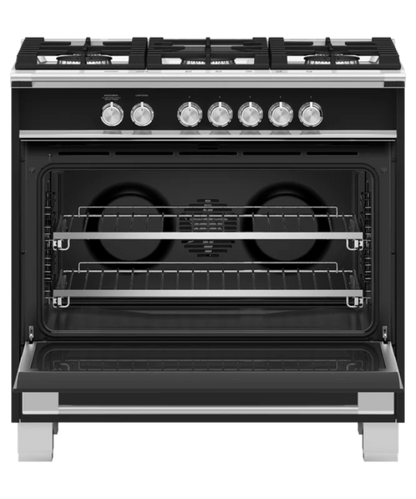 Fisher Paykel 36" Series 7 Classic 5 Burner Gas Range Black - OR36SCG4B1