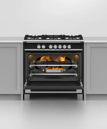 Fisher Paykel 36" Series 7 Classic 5 Burner Gas Range Black - OR36SCG4B1