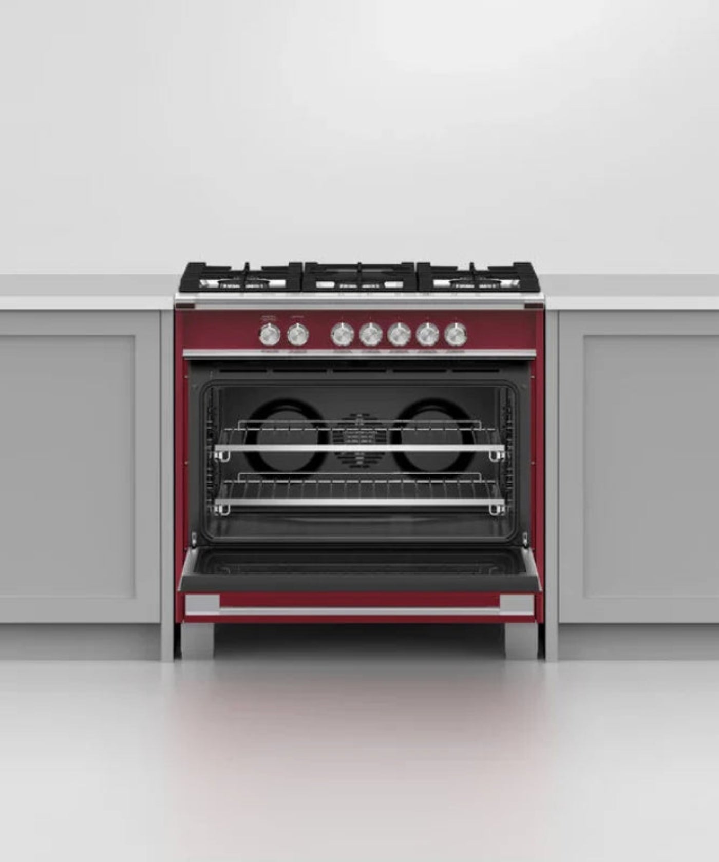 Fisher Paykel 36" Series 7 Classic 5 Burner Gas Range Red - OR36SCG4R1