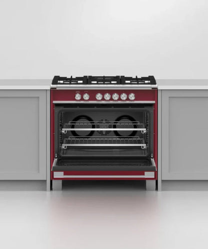 Fisher Paykel 36" Series 7 Classic 5 Burner Gas Range Red - OR36SCG4R1