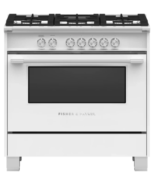 Fisher Paykel 36" Series 7 Classic 5 Burner Gas Range White - OR36SCG4W1