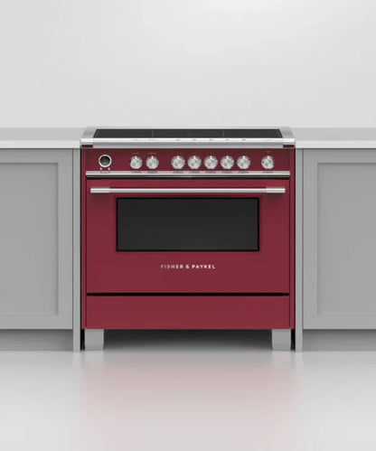Fisher Paykel 36" Series 9 Classic 5 Zone Induction Self-Cleaning Range, 2 SmartZones Red - OR36SCI6R1