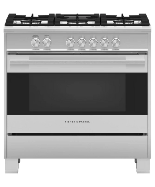 Fisher Paykel 36" Series 7 Contemporary 5 Burner Gas Range, Natural Gas Stainless Steel - OR36SDG4X1