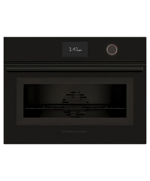 Fisher Paykel 24" Series 9 Minimal Compact Combi-Steam Oven Black Glass - OS24NMTDB1