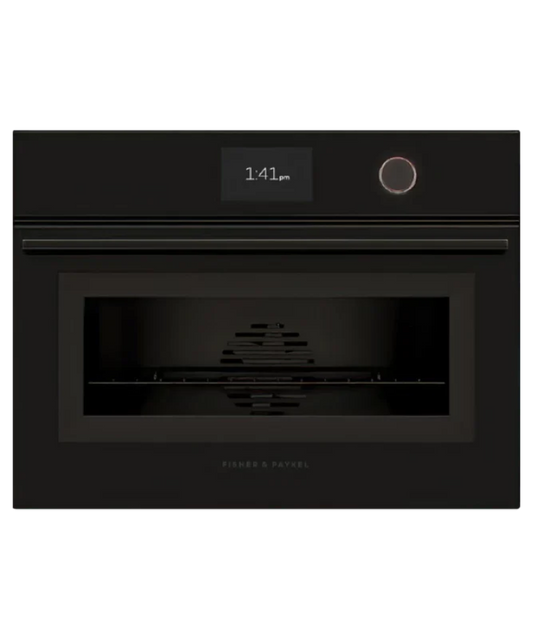 Fisher Paykel 24" Series 9 Minimal Compact Combi-Steam Oven Black Glass - OS24NMTDB1