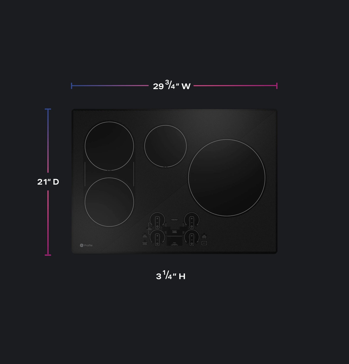 GE Appliances  30" Built-In Touch Control Induction Cooktop Black - PHP9030DTBB