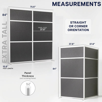 VIVO 84" Tall Modular Wall System Freestanding Room Dividers - PP-MWS84D