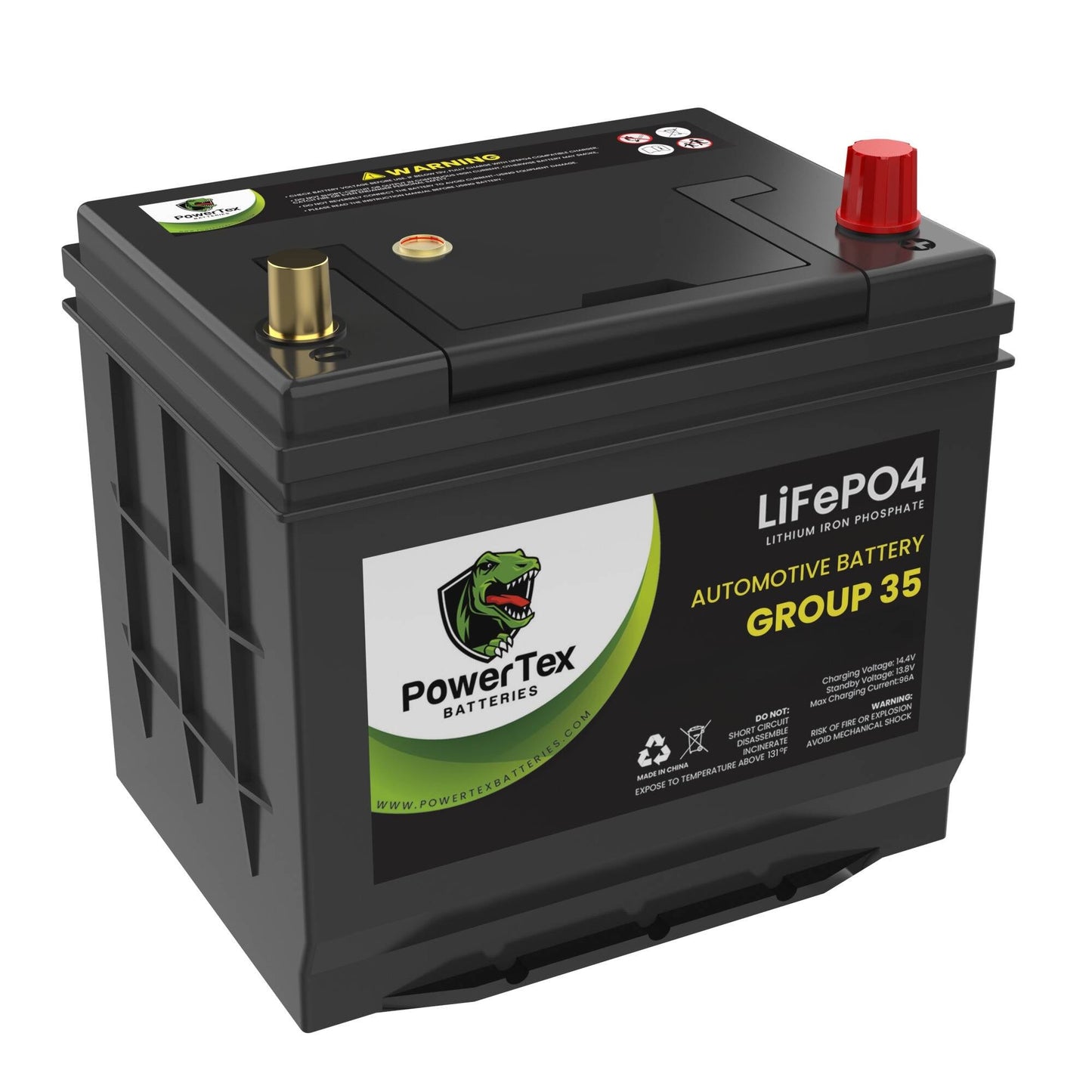 PowerTex 2012 Nissan Frontier Car Battery BCI Group 35 / Q85 Lithium LiFePO4 Automotive Battery - PTLG35-304