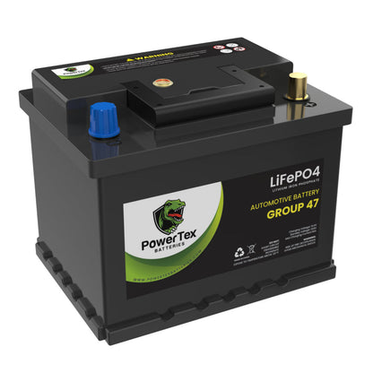 PowerTex 2022 Lexus RX450h V6 3.5LReplacement Car Battery BCI Group 47 Lithium LiFePO4 Automotive Powertex Battery - PTLG47-039