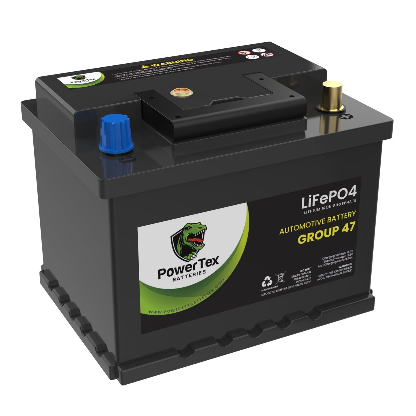 PowerTex 2017 Mercedes-Benz AMG GT S Car Battery BCI Group 47 H5 Lithium LiFePO4 Replacement Automotive Battery - PTLG47-422
