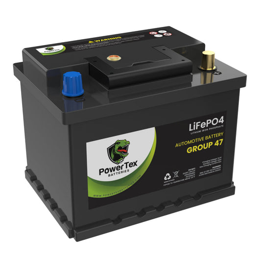 PowerTex 2022 Volkswagen Vento L4 1.6LReplacement Car Battery BCI Group 47 Lithium LiFePO4 Automotive Powertex Battery - PTLG47-0101
