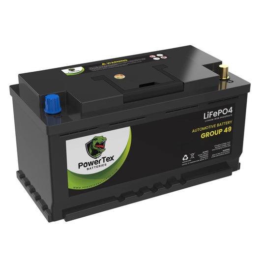 PowerTex 2022 Audi S5 V6 3.0LReplacement Car Battery BCI Group 49 Lithium LiFePO4 Autom - PTLG49-0210otive Powertex Battery