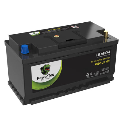 PowerTex 2022 Porsche Macan L4 2.0LReplacement Car Battery BCI Group 49 Lithium LiFePO4 Automotive Powertex Battery - PTLG49-024