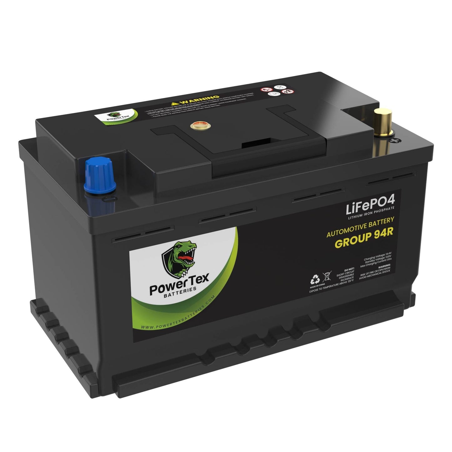 PowerTex 2017 GMC Sierra 2500 HD Car Battery BCI Group 94R / H7 Lithium LiFePO4 Automotive Battery - PTLG94R-861