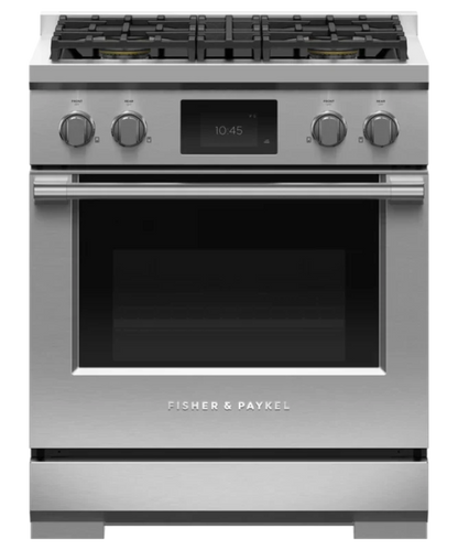 Fisher Paykel 30" Series 9 Professional 4 Burner Dual Fuel Self-Cleaning Range, LPG Stainless Steel - RDV3304L