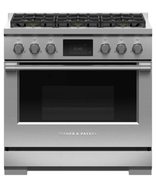Fisher Paykel 36" Series 9 Professional 6 Burner Dual Fuel Self-Cleaning Range, LPG Stainless Steel - RDV3366L