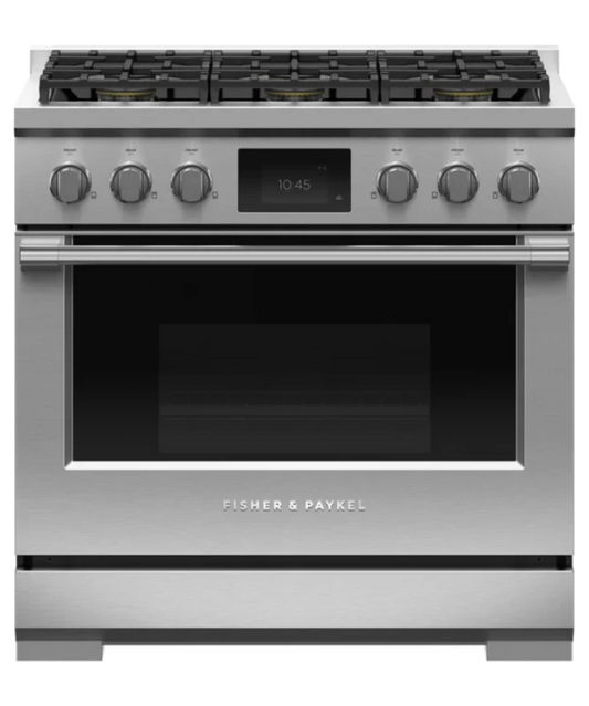 Fisher Paykel 36" Series 9 Professional 6 Burner Dual Fuel Self-Cleaning Range, LPG Stainless Steel - RDV3366L
