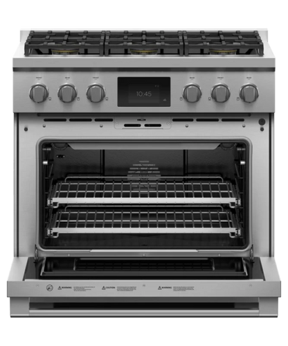 Fisher Paykel 36" Series 9 Professional 6 Burner Dual Fuel Self-Cleaning Range, LPG Stainless Steel - RDV3366L