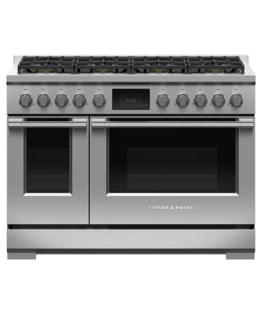 Fisher Paykel 48" Series 9 Professional 8 Burner Dual Fuel Self-Cleaning Range, LPG Stainless Steel - RDV3488L